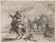 TvB G 2858
<br/>
Stijgerend paard bij een stal
<br/>
<em>Stoop, Dirk (1610-1686)</em>